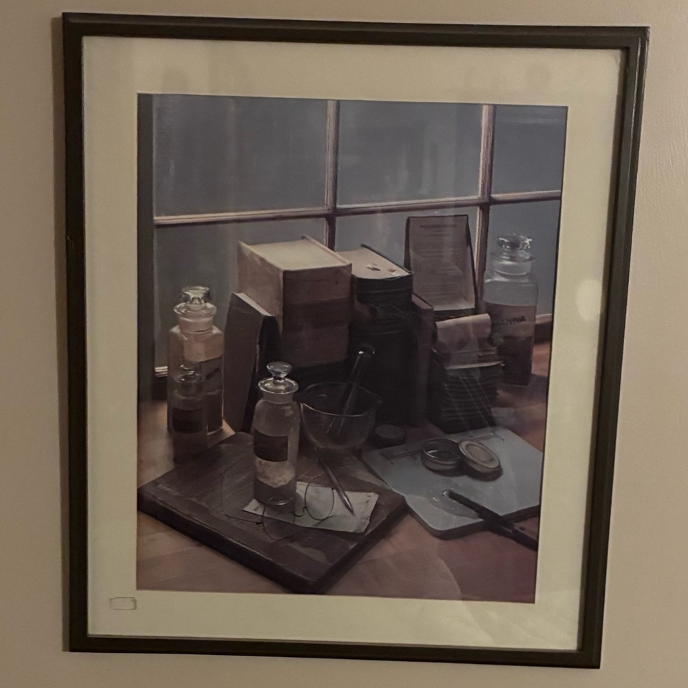 Framed Vintage Art Print with Black Frame
